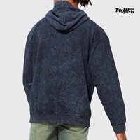 Sweat à capuche en coton épais vintage de la saison d'automne polaire lavée avec logo personnalisé impression graphique en soie à motif d'araignée solide