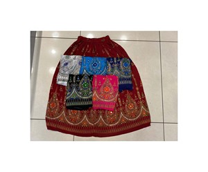 Splendida maxi gonna da donna, stile indiano, boho chic, hippie, con applicazioni di paillettes, prendisole per l' estate, taglie M L, donna, BLACK PINK, M/L