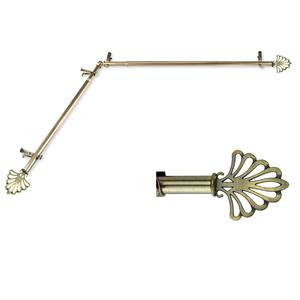 Tringle à rideaux réglable pour portes et fenêtres avec ensemble de supports Rideaux suspendus extensible avec embouts en bois en osier - Product Image 6