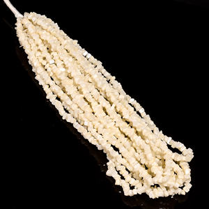 Cuentas de Silverite blancas recubiertas, cuentas de fantasía sin cortar de Silverite blancas recubiertas para la fabricación de joyas, cuentas de piedras preciosas de Silverite blancas - Product Image 1