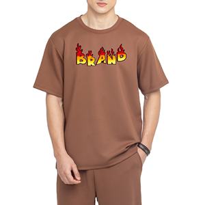 เสื้อยืดผ้าฝ้าย100% สำหรับผู้ชายทรงหลวมแห้งเร็วเสื้อผ้าลำลองพิมพ์ลายดิจิตอลแบบกำหนดเองสำหรับฤดูร้อน - Product Image 1