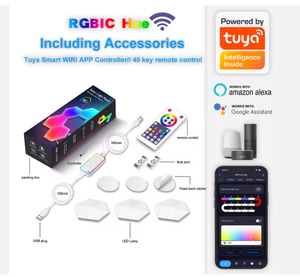 Lampada da Parete LED 3D Moderna per Camera da Letto, Illuminazione Ambientale RGB per Soggiorno, Controllo Smart tramite App, Luce Notturna Magica - Product Image 5