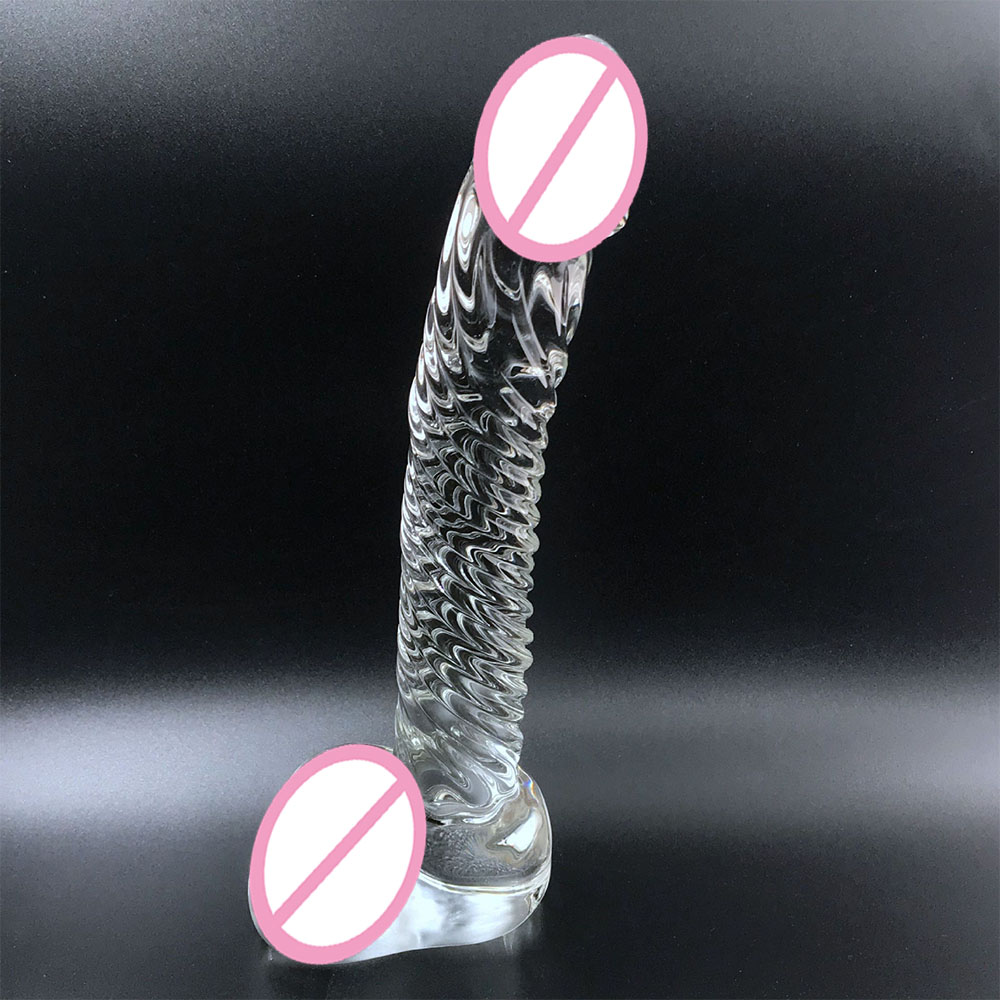 penis shaped butt plugs Large Glass Sculpted Penis Head Butt Plug – Luscious Playthings main image 0