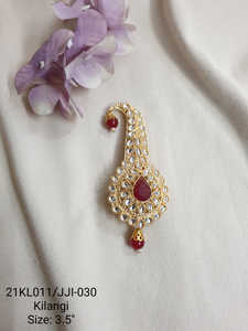 Finition dorée élégante Jadau Kundan clouté Kalangi pour marié bijoux fins pour hommes Safa bijoux Turban Kilangi pour mariage - Product Image 2