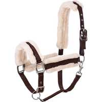 Harnais pour cheval doublé en polaire de qualité supérieure, collier de tête en nylon réglable, rembourrage doux, équipement d'entraînement équestre durable, équipement d'écurie
