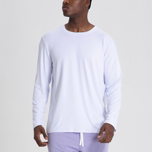 เสื้อยืดกีฬาแขนยาวของผู้ชายพิมพ์โลโก้ได้ตามต้องการเสื้อยืดลายตัวอักษรแห้งเร็วและระบายอากาศได้ดีสำหรับการวิ่งออกกำลังกายและการผจญภัยกลางแจ้ง - Product Image 4