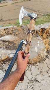 Thewizcrafts LOWDOWN Tomahawks industriels portables pliables, manche en bois, lame en acier à haute teneur en carbone, tranchant de 106 mm, 380 mm pour le camping - Product Image 3