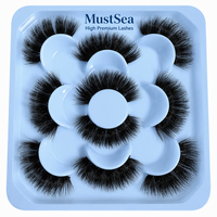 Faux cils 5D volume intense, 5 paires, en vison, effet volume, épais et naturels, ressemblent à des extensions de cils, Pestanas