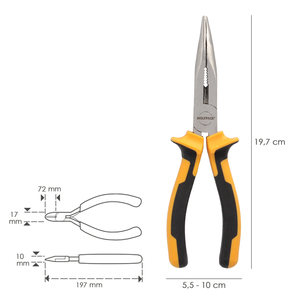 Pinze a bocca curva 200 mm. Acero DIN 5745 - Product Image 2