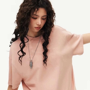 เสื้อยืดผู้หญิงไซส์ใหญ่ ผ้าฝ้าย 100% คุณภาพสูง สีพื้น ระบายอากาศดี ไม่เป็นขุย ซักแล้ว ใส่สบาย สไตล์ลำลอง มีโลโก้ - Product Image 6