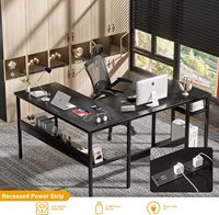 Bureau à domicile poste de travail coin table d'ordinateur bureau de jeu en L avec étagères réglables