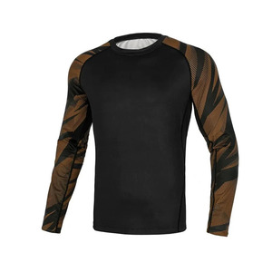 Rashguard de Manga Larga para Hombre, Transpirable y Elegante, de Alta Calidad, Liso, para MMA, Spandex/Poliéster, para Uso Activo - Product Image 1