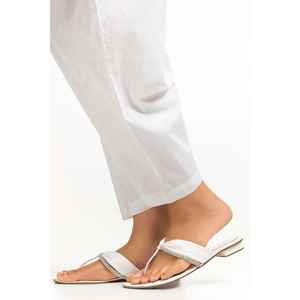 Pantalon Harem Taille Haute en Chiffon Respirant Off-White Teint, Imprimé Sérigraphié Cambric TR-24-06 - Product Image 3