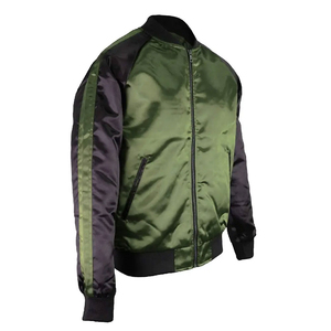 Chaqueta acolchada de satén personalizada de alta calidad Varsity Baseball Winter High Street Bulk Wholesale OEM Fabric Bordado Chaqueta de seda para - Product Image 3