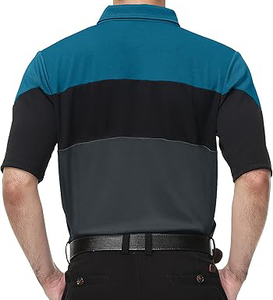 Noir séchage rapide pour polo pour hommes femmes grande taille mode imprimé coton solide motif tricoté pour le golf - Product Image 3