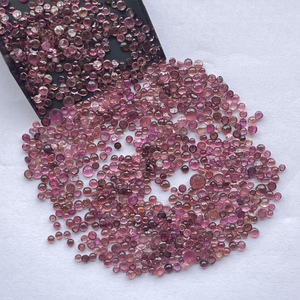 Cabochons ronds en pierre de tourmaline rose rubellite naturelle de 2mm 4mm 6mm pierres semi-précieuses en vrac serti de bijoux or AAA - Product Image 1