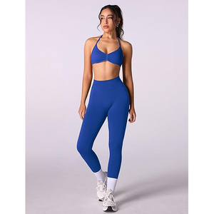 Conjuntos de yoga para mujer, top deportivo sin costuras, leggings elásticos, transpirables, de cintura alta, ropa deportiva. - Product Image 5