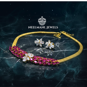 AD <b>Ruby</b> Stone Naan Chain for Wedding Occasions - Product Image 1