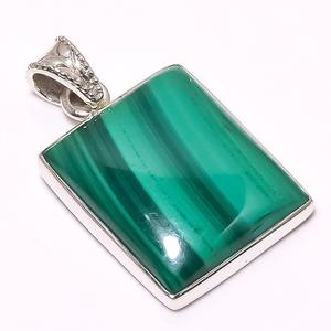 Pendentif classique fait main 925 bijoux en argent massif pour femmes 925 argent Sterling Malachite pierres précieuses Boho Style pendentif cadeau pour - Product Image 2