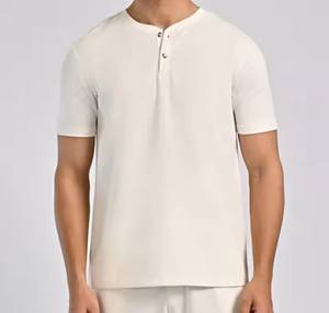 เสื้อเชิ้ตผ้าคอตตอนแบบมีกระดุมเสื้อโลโก้ผ้าฝ้าย100% ต่ำเสื้อโอเวอร์ไซส์ผ้าเปล่าออกแบบได้ตามต้องการ250 GSM - Product Image 2