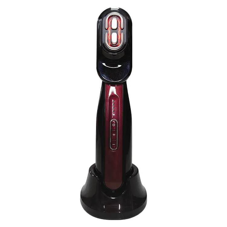 3 trong 1 màu Đỏ màu xanh ánh sáng trị liệu da Đầu massage từ đầu máy EMS rung cơ thể điện mặt massager chải tóc