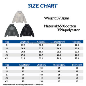 Custom High Street 370GSM Men's Monkey Washed Hooded Hoodie Distressed French Terry <b>Vintage</b> Wash Oversized Hoodie for Men - Product Image 3