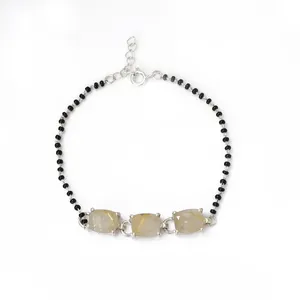 Pulsera de Cristal con Cuentas de Cuarzo Rutilado y Plata 925 para Mujer, Regalo - Product Image 3