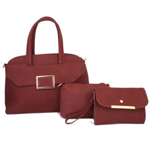 Sac à main pour femme 3 pièces 8838 - Bordo - Product Image 1