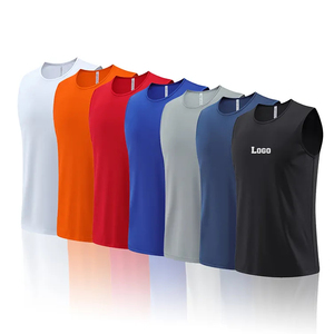Ropa de fitness transpirable personalizada deportes gimnasio poliéster liso en blanco gimnasio Fitness camiseta sin mangas hombres - Product Image 1