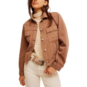 Chaqueta Vaquera Corta para Mujer, Elegante, con Cierre de Botones, Forro de Algodón Transpirable, Diseño Teñido Otoñal, para Invierno - Product Image 1