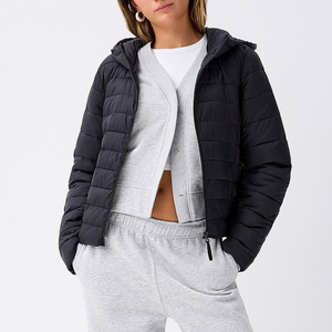 Nouvelle veste courte matelassée légère et duveteuse pour femme, col montant, manteau chaud en duvet, coupe-vent, pour dames - Product Image 2