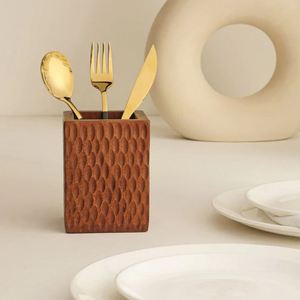 Best Selling Top Quality Textured Wooden Cutlery Holder For Cutlery And Utensils Holder in Best Price - Product Image 3