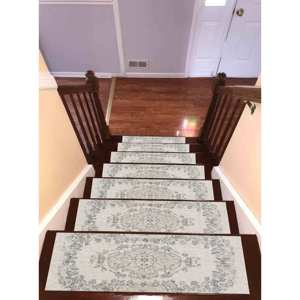 Tapis imprimé à motifs ethniques, tons doux et apaisants, design moderne et élégant, facile à nettoyer, tapis fin pour marches d'escalier, Gobelin - Product Image 5
