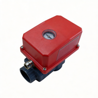 Vanne à boisseau sphérique motorisée DN32 40mm 220V AC en PVC, raccord union, filetage BSP, vanne de contrôle électrique à raccord collé