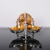 Boîte à biscuits multifonction pliable en argent plaqué style Art Déco, isolée, pour cuisson vapeur, chauffe-pains et desserts, modèle 19e.
