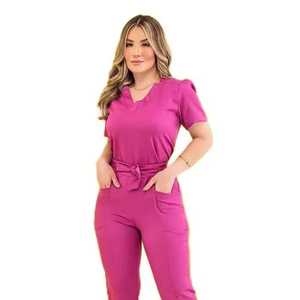 Logo personnalisé en gros unisexe hommes femmes haut pantalon uniforme infirmière gommages ensembles lac bleu infirmière uniforme - Product Image 3