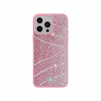 Étui de téléphone portable de luxe en TPU+PC antichoc avec diamants et paillettes en relief, sans support, pour S24/S25 Plus