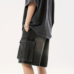 Nouveauté Été 2025 – Short en jean décontracté pour homme TWILL SPORTS, noir, taille haute, à boutons, séchage rapide, écologique - Product Image 3