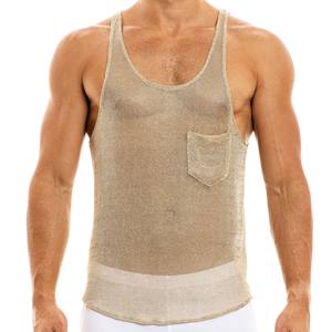 Débardeurs en maille à boutons pour hommes, style hip-hop, décontractés, 100% coton, avec des caractéristiques de séchage rapide et respirantes - Product Image 4