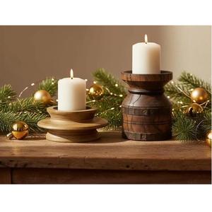 Ensemble de bougeoirs en bois de bambou durable de la meilleure qualité pour une conception de maison écologique et un produit vert disponible au meilleur prix - Product Image 1