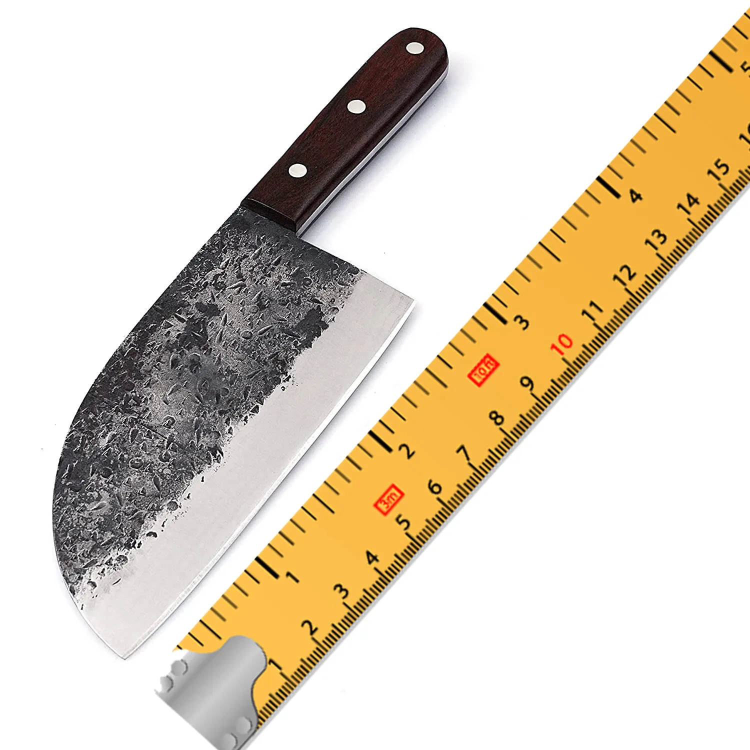 Cuchillo de carnicero súper afilado, carnicero de cocina, cuchillo de carnicero para carne y verduras, cuchillo picador totalmente hecho a mano de alto carbono