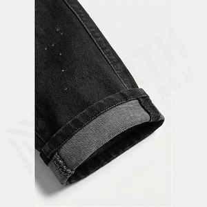 Pantalones Vaqueros de Mezclilla con Estampado Desgastado y Personalizado, Estilo Urbano, Venta al por Mayor, Nueva Tendencia, con Pedrería, Color Personalizado - Product Image 6