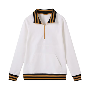 Sudadera Unisex de Alta Calidad con Cierre de Cremallera de un Cuarto, Diseño Griego Personalizado, Informal, de Invierno, de Forro Polar Sólido, Transpirable, Color Blanco Alfa en la Parte Delantera - Product Image 1