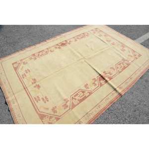 Classic Vintage Turkish Rug 5.7 X 8.5ft Handmade <b>Wool</b> Patchwork Design Rectangle Style Tabriz Latex Bedside Rug Yellow <b>Brown</b> - Product Image 2