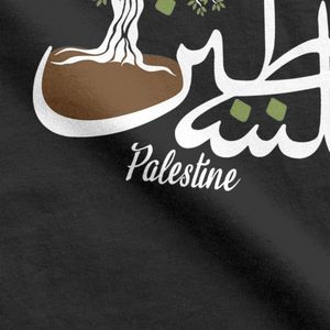 Camisetas de solidaridad palestina Camisetas impresas Camisetas de cultura palestina Caligrafía árabe Camiseta de algodón de alta calidad para exteriores - Product Image 4
