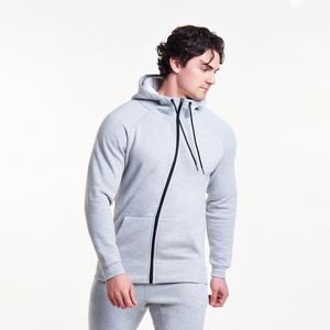 Sweat-shirt à capuche zippé intégral pour homme, en coton et polyester mélangés, avec logo brodé, motif 3D, collection hiver 2026, style décontracté, OEM - Product Image 2