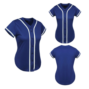 Logo Brodé Personnalisé Maillot de Baseball Femmes Respirant Séchage Rapide Softball Sportswear Polyester Bouton Doux Confortable - Product Image 2