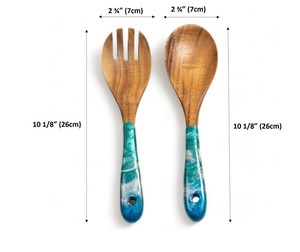 ชุดเซ็ตสลัดมือจับทำจากเรซินแบบใหม่ชุดเครื่องครัวไม้อาคาเซียมมะม่วงทำจากธรรมชาติผลิตในอินเดีย - Product Image 4