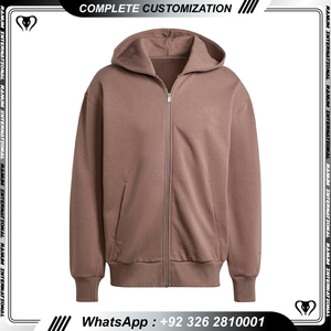 Sudaderas con capucha extragrandes de algodón de alta calidad para hombre, ropa de calle con logotipo personalizado, Sudadera con capucha negra de algodón pesado con cremallera para hombre - Product Image 5