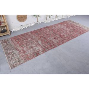 Tapis turc vintage 3.7x9,9 pieds rouge vert Patchwork tissage plat grande surface tapis en laine pour décorations de salon Latex - Product Image 4